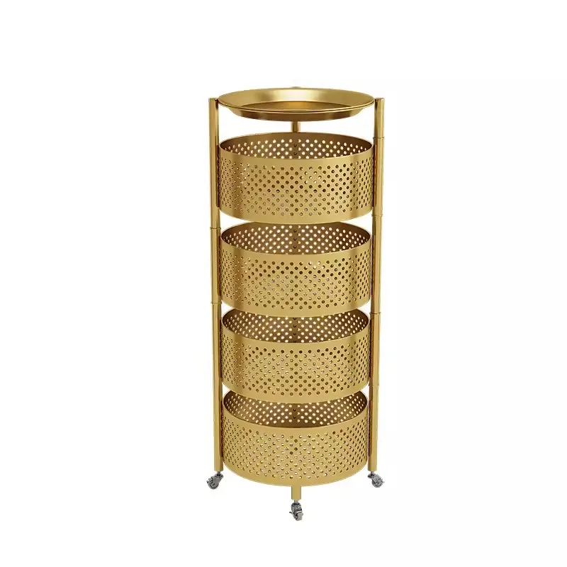 Luxury Floor Mounted Multi-Layer Iron Cosmetics Storage Rack, Rotary Storage Shelf , Perfume Skin Care Products Sorting Rack