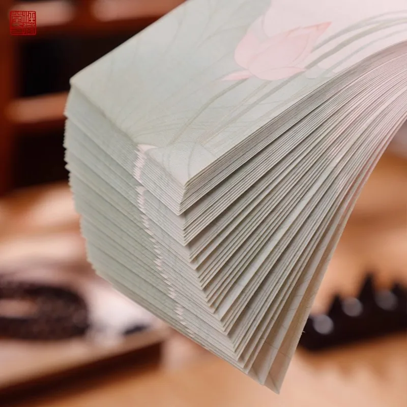 50 Sheets Antique Style Xuan Paper for Small Script Calligraphy - Semi-Raw Absorbency, Ideal for Fine Brushwork