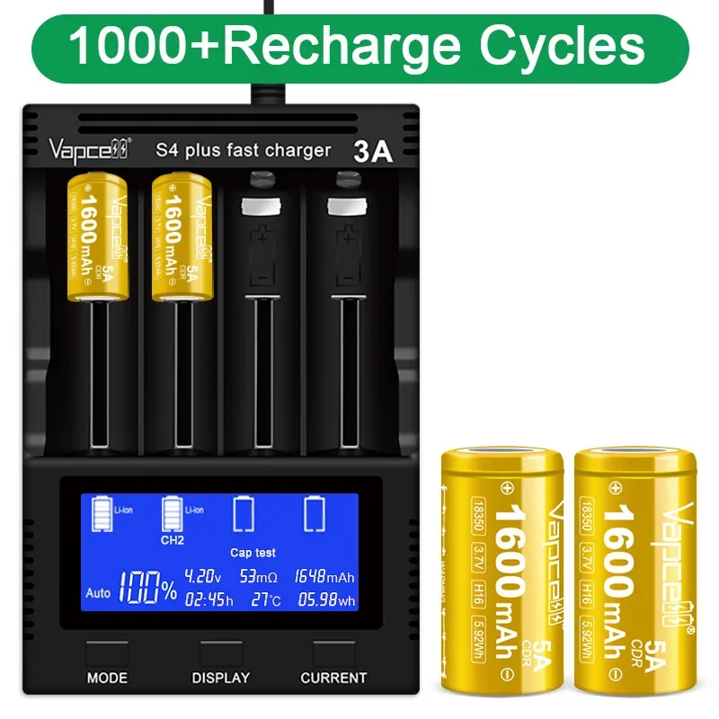 1-8 sztuk Klasa A Oryginalna bateria Vapcell H16 18350 1600 mah INR18350 Akumulatory litowo-jonowe 3,7 V 5A do zabawek Power Toy