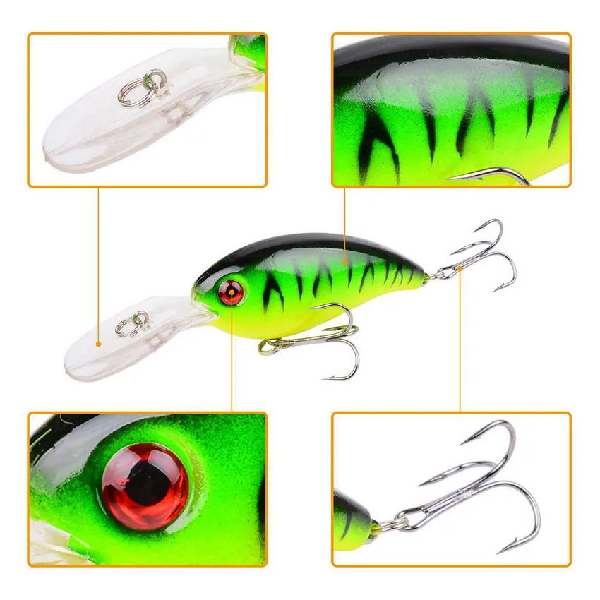 1 Stück Crank-Angelköder Wobbler 14g 10cm Minnow Isca Künstliche Köder Crankbait Leurre für Barsch Hecht Trolling Pesca Angelzubehör – Detail 4