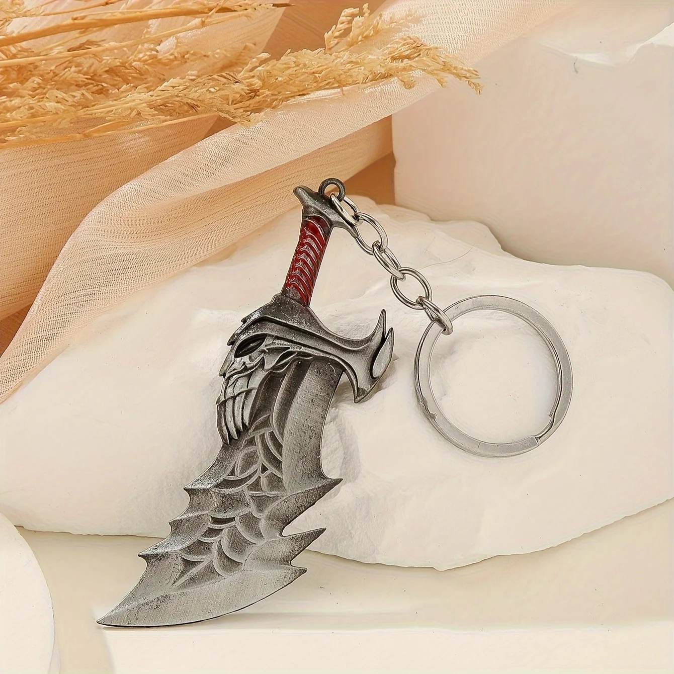 1PC alloy hip-hop handsome big knife men's keychain, party accessories, big knife weapon model keychain