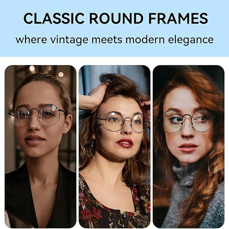 Men And Women Retro Round Blue Light Computer Mirror Reading Playing Games Eye Protection Decorative Glasses image 5