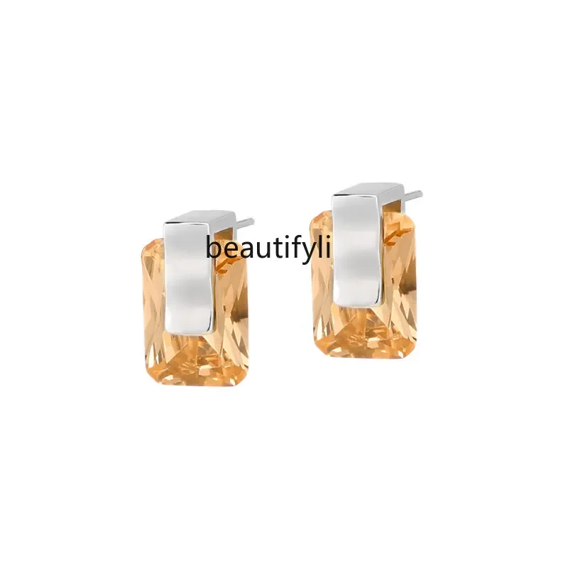 

yj Design Earrings New High-Grade Earrings Female 925 Silver