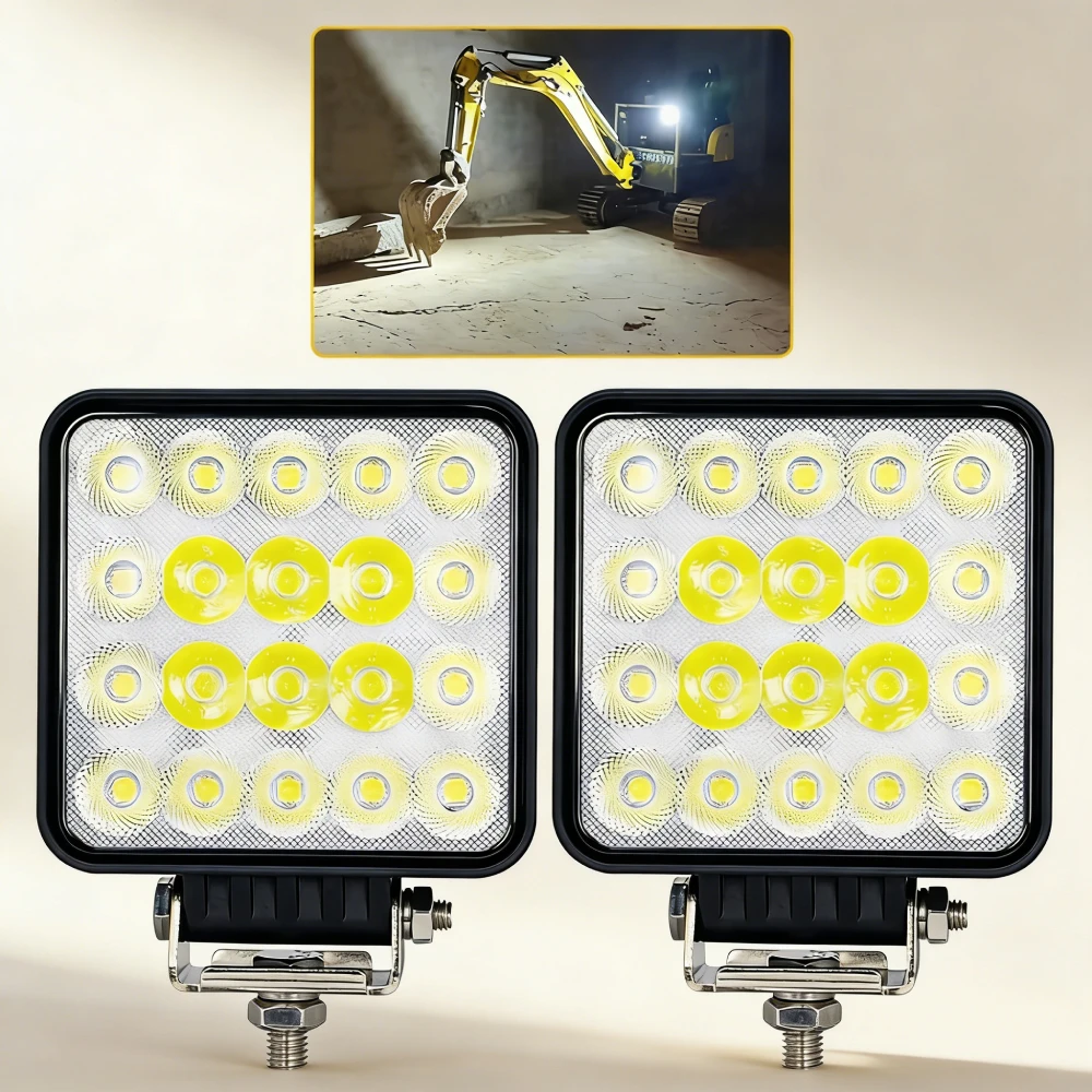 

2Pcs LED Work Light 12V - 60V Max 60W Excavator Working Lamp Headlights For Loader Truck Tractor Combo Lighting