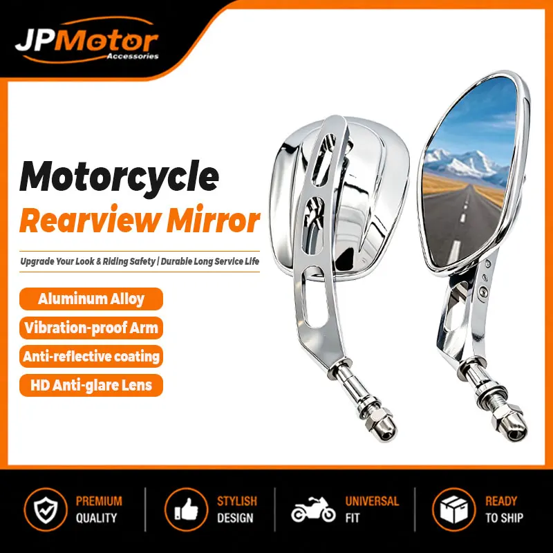 For Harley Softail Springer Heritage Classic Road King Touring XL883 Sportster Fatboy Dyna FXDF Motorcycle 8mm Rear View Mirror