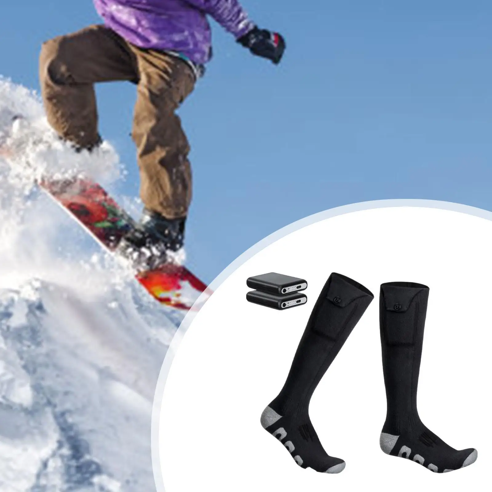 

Electric Heated Socks Heating Socks Washable 5V/5000mAh Battery Winter Warm