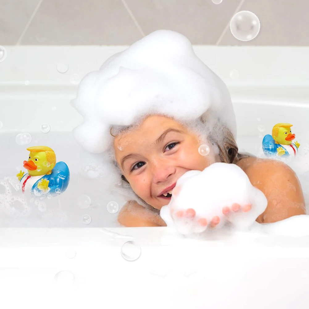 1-5pcs Trump Rubber Duck Squeak Bath Duck Trump Merchandise Rubber Duckies Bathtub Toys for Kids Gift Baby Showers Bath Time
