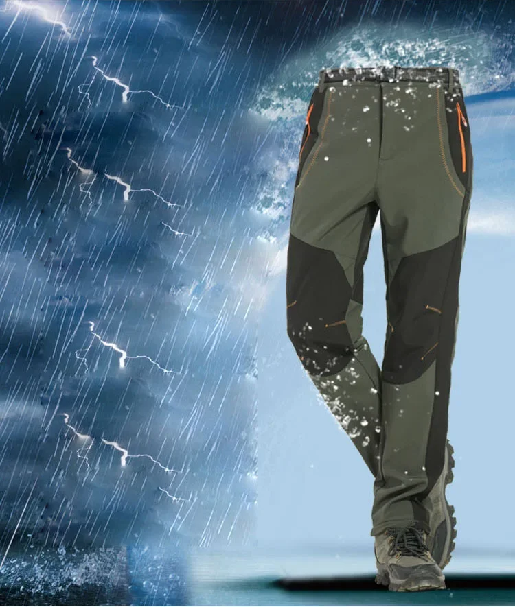 

Winter outdoor sports soft shell assault pants for men Waterproof Warmfleece thick mountaineering pants for women