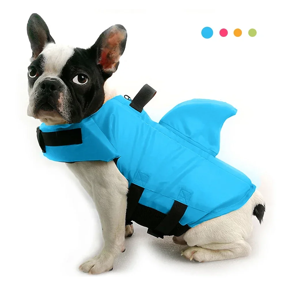 Buoyancy Shark Dog Life Jacket Enhanced Small Dogs Swimming Clothes Safety Vest with Handle for Medium Large Dogs Surfing