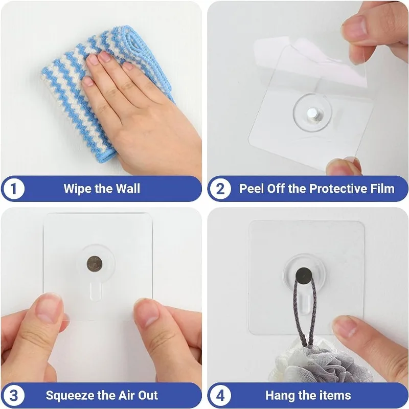 Strong Adhesive Hooks Picture Frame Holder Poster Clock No Drilling Hooks Home Kitchen Bathroom Waterproof Hanger Screw Hooks