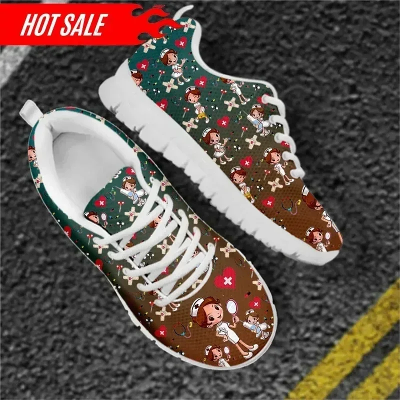 Women's Plus Size Nurse Shoes Lightweight Non-Slip Flats Cute Nurse Girls Medical Healthcare Design Casual Sneakers view 6