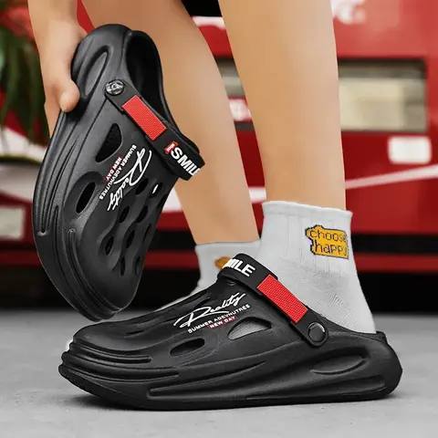 2025 새로운 남성 나막신 슬리퍼 샌들 남성 정원 신발 플랫 샌들 남성 운동화 야외 홈 나막신 슬라이드 남성 여름 신발 Best5