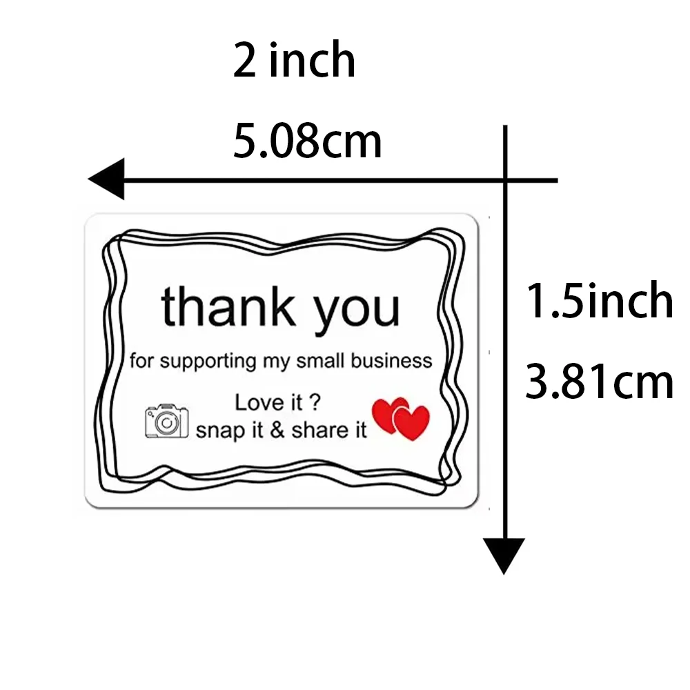 500Pcs Thank You for Supporting Our Small Business Sticker Labels 2x1.5 inch Snap Share Review with Retro Camera Design Stickers