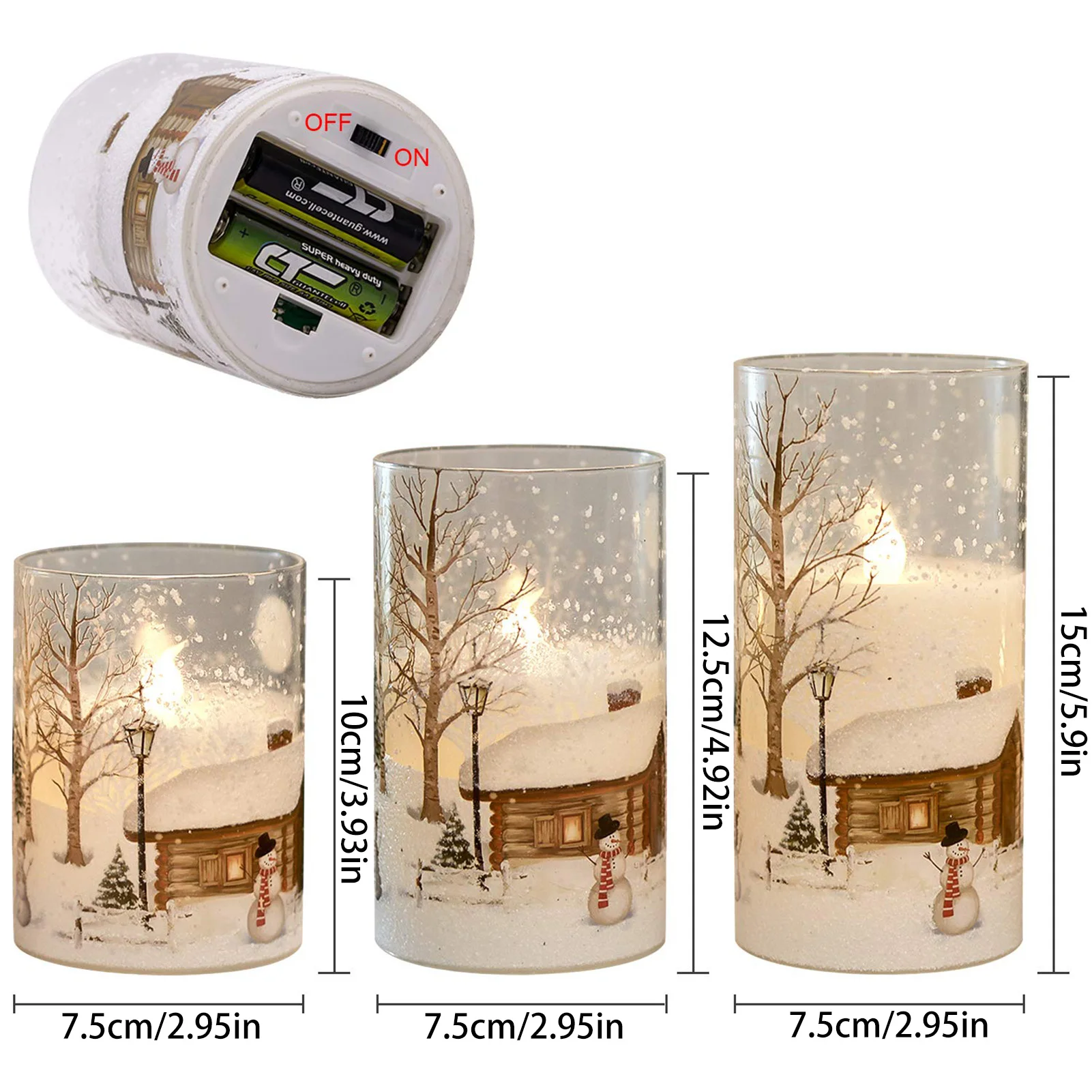 LED 불꽃 없는 촛불 조명, 겨울 분위기, 휴일 눈사람 집 장식, 결혼식 마당 정원에 적합