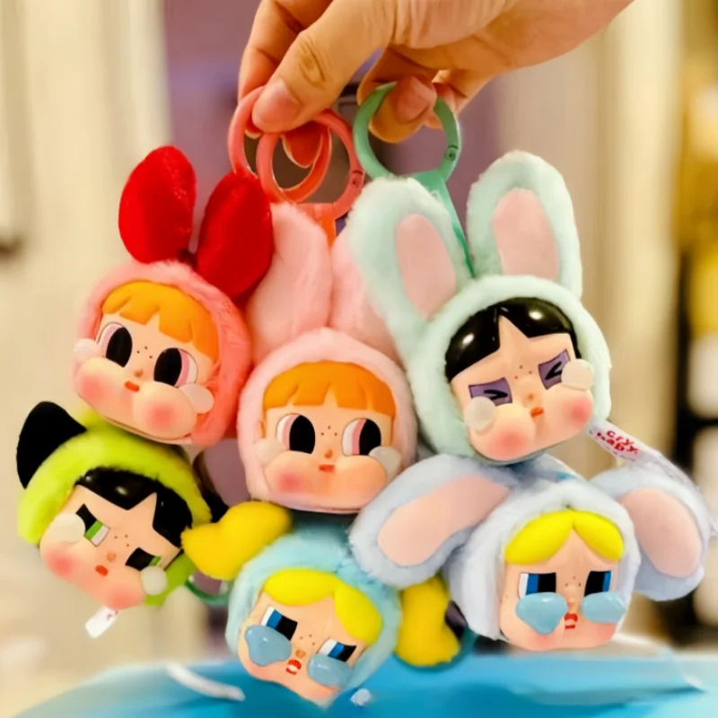 2025 Hot Sale Crybaby Girl Vinyl Face Plush Anime Figure Powerpuff Girls Series Accessory Kawaii Ornament Collection Friend Gift