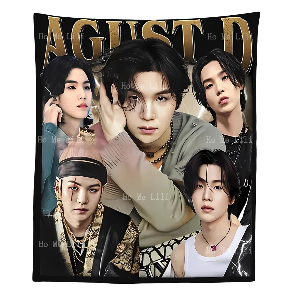 Agust D Kpop Vintage Tapestry Wall Hanging For Bedroom Living Room Modern Fashion Design Tapestries