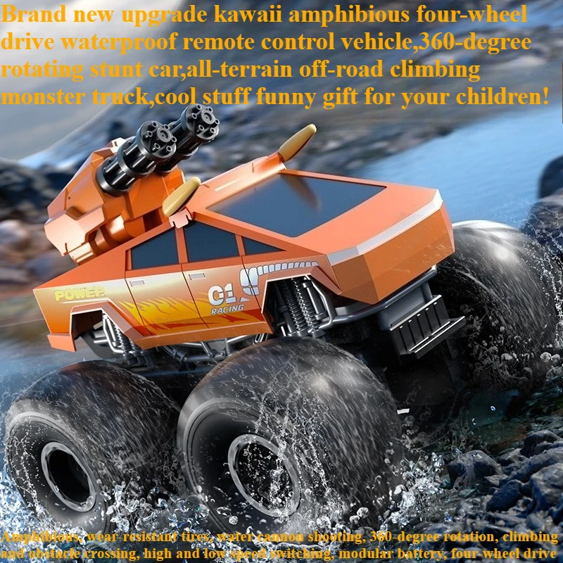 Cool Stuff Rc Cars Funny Gift-Amphibious 4WD Rc Truck,Remote Control Car,Climbing Off-road Bigfoot Monster Truck,Toys for Kids