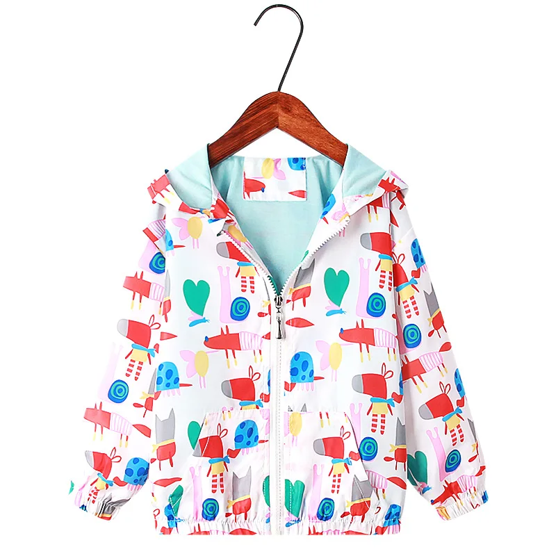 Little maven 2024 Baby Girls Jacket Coat Spring and Autumn Lovely Cartoon Animal Hoodie Outwear Fashion for Kids 2-7 year