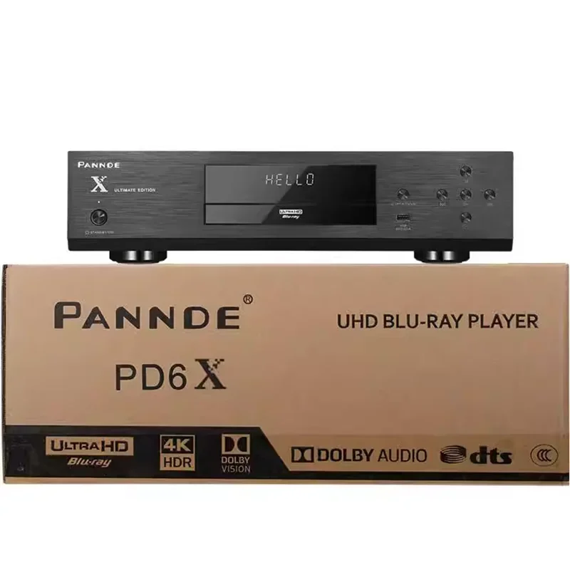 Pannde PD6X/PD-6 Blu-ray 4K Ul-tra HD Elite Audio Video HDR SACD DVD-Audio CD Player DTS 7.1CH/192KHz PCM 5.1CH DSD ESS9038Pro