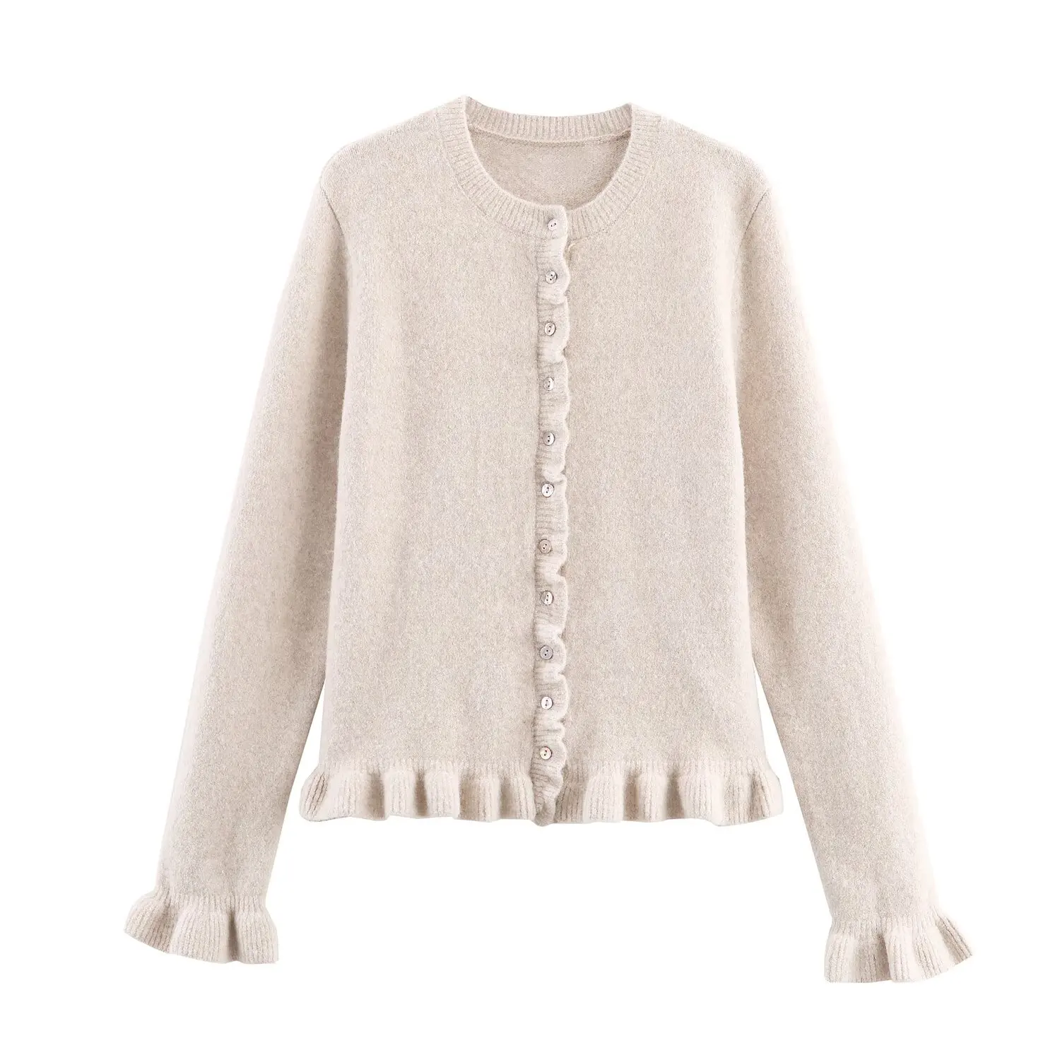 Autumn New Stylish Simple Laminated Decorative Knitted Jacket