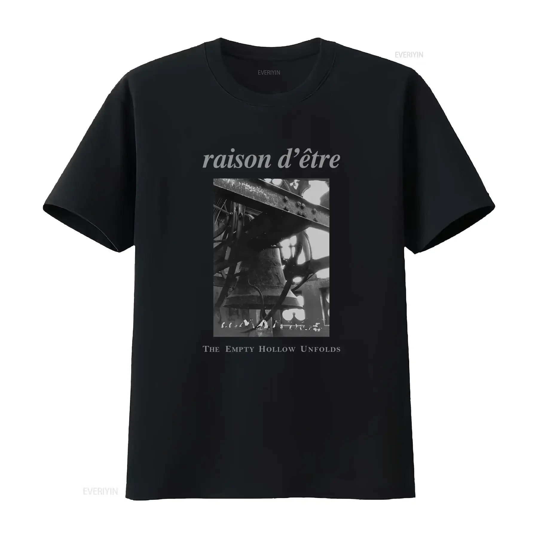 RAZÓN DE SER Vintage Bell Design T Shirt Retro Industrial Style Print vintage Washed Casual Unisex designer clothes Comfortable