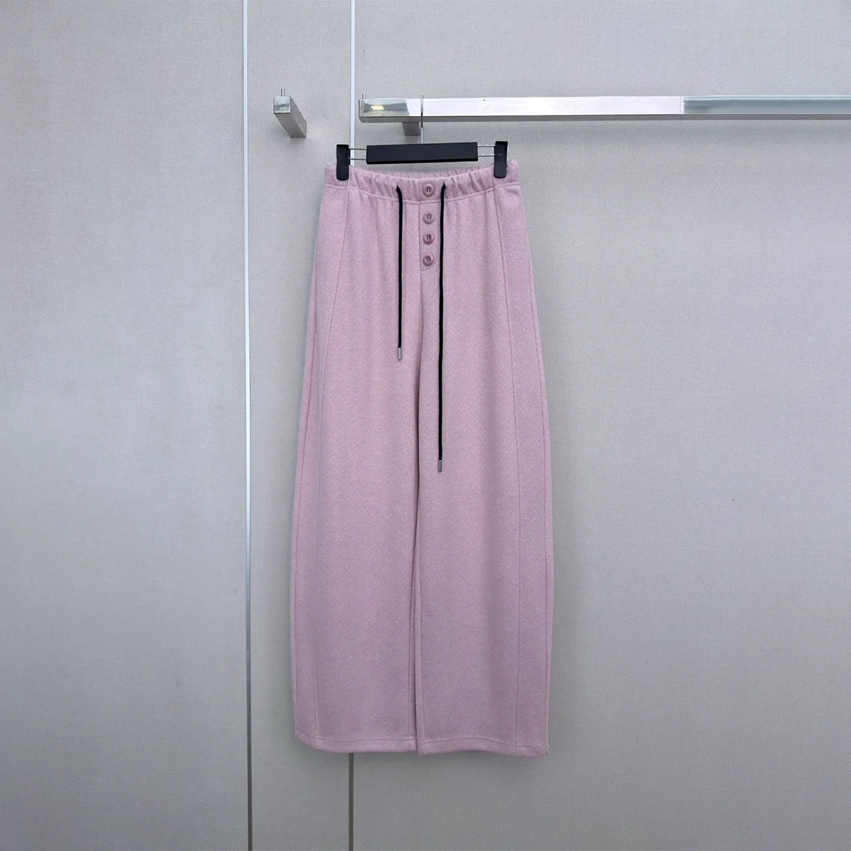 2026 high-quality women's contrasting drawstring buckle wide leg sweatpants--2692898