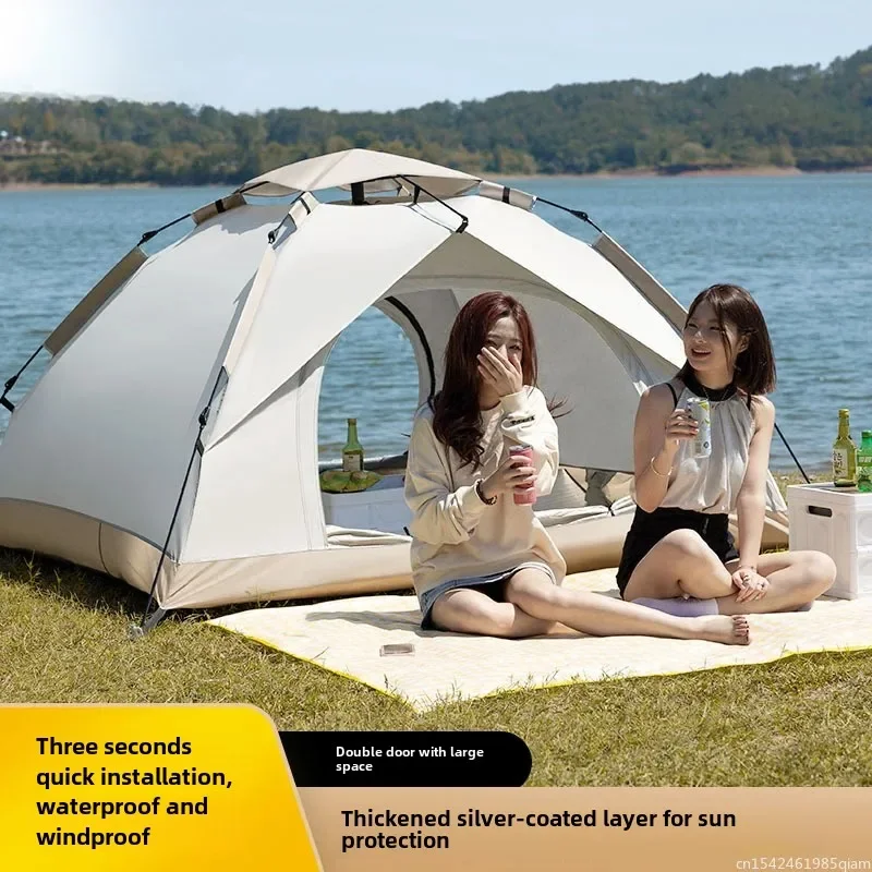 

Camping Tent, 3 - 4 Person, Travel Tent, One - touch, Outdoor Tent, Sun Protection, Beach, Aliexpress