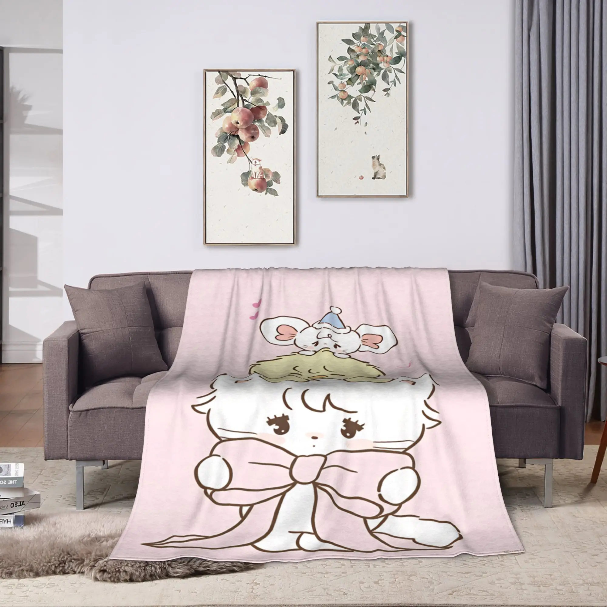Mikkos Mousses Super Soft Blanket  Picnic Plush Throw Blanket Novelty Bedroom Flannel Bedspread Sofa Bed Cover
