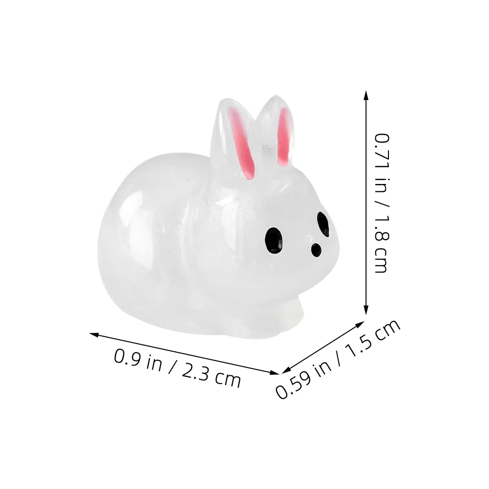 

40Pcs Cartoon Rabbit Resin Animal Ornament Delicate Compact Animal Decor Micro Landscape Garden Desktop Cabinet Supplies