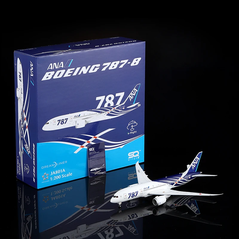 L2134 Alloy Collectible Plane Gift SQ Wings 1:200 All Nippon Airways ANA Boeing B787-8 Diecast Aircraft Jet Model JA801A