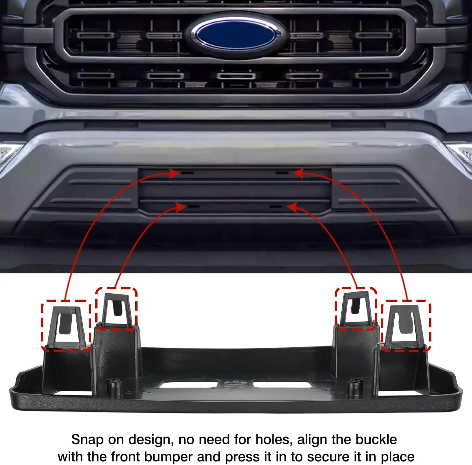 

Car Front License Plate Holder Kit For Ford F-150 3.3L V6 - Flex 2021 2022 2023 US Number Registration Plate Bracket Accessories