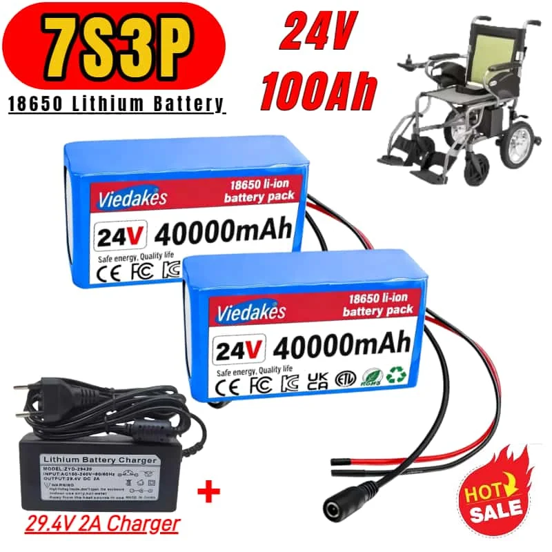 💯 Nieuwe oplaadbare batterij met een capaciteit van 100.000 mAh, vervangt 24V7S3Pscooter-accu en handige autostofzuiger