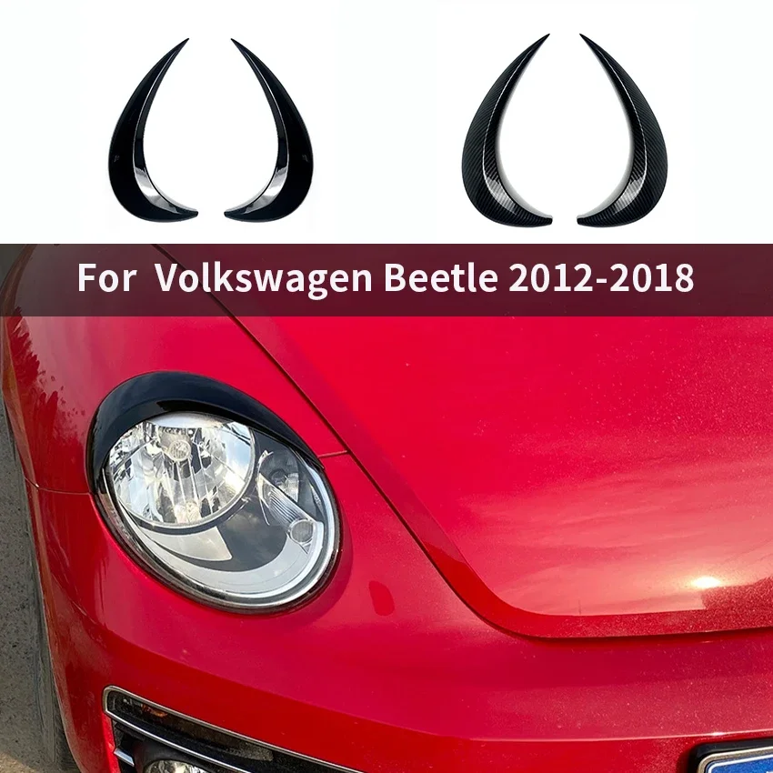 

Applicable to Volkswagen Beetle 2012-2018 Automotive Carbon Fiber Headlight Eyebrow Exterior Car Sticker Accessories