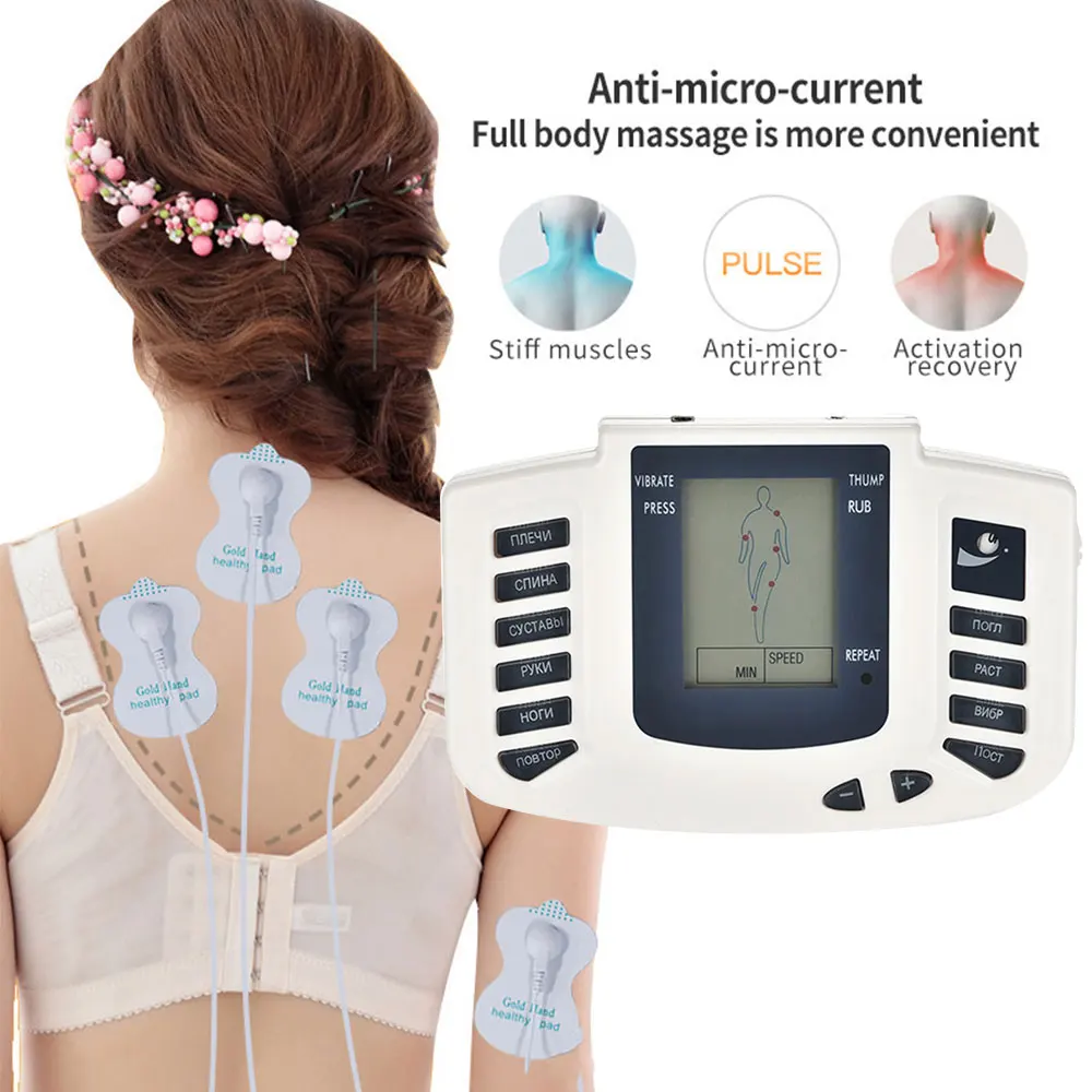 

1Set Electrical EMS Muscle Stimulator Pulse Tens Acupuncture Therapy Machine Body Relax Muscle Therapy Massage Device EU Plug