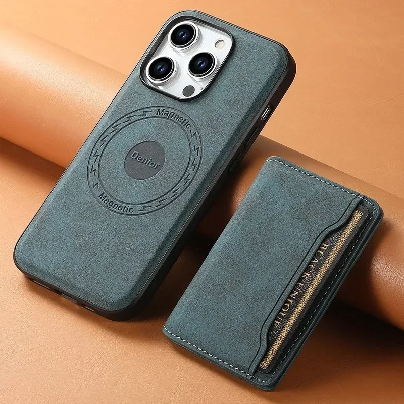 

Съемный кожаный чехол-кошелек 2 в 1 для iPhone 16 Pro Max 15 Pro 14 Plus 13 12 Магнитная сумка-держатель для карт Подставка Роскошный чехол для телефона