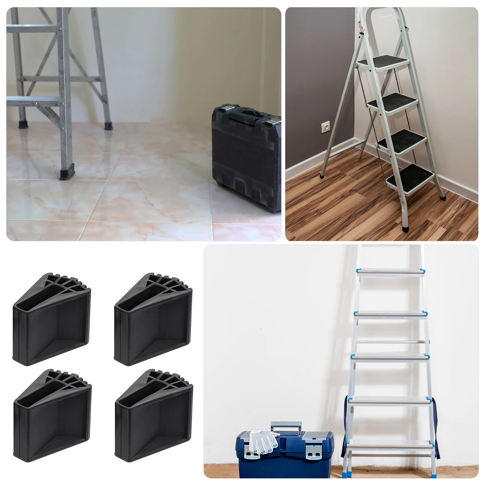 

4Pcs Ladder Feet Covers Flexible Durable Non-Slip Properties Excellent Craftsmanship Stabilizer Ladder Feet Covers