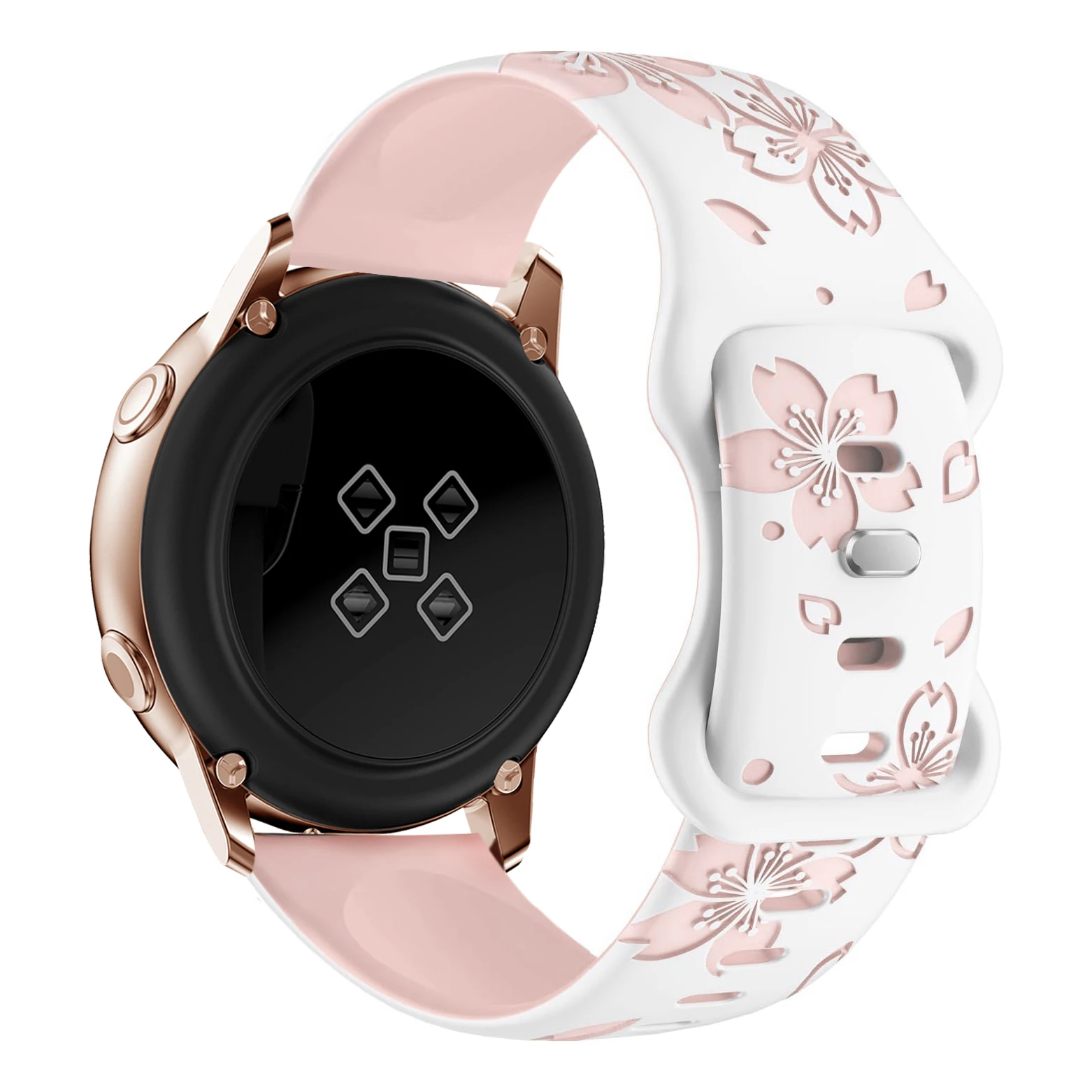 20mm Universal Flower soft silicone strap for Samsung Galaxy watch 7 6 4 5 Elegant women\'s wristband