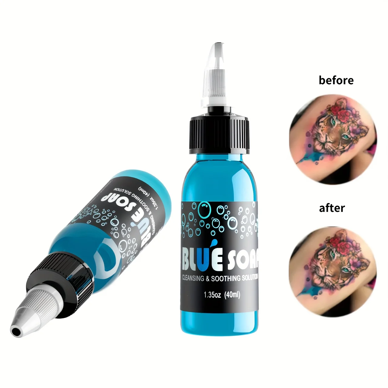 

1/4/10pc, Blue Soap Tattoo Cleansing Gel,Tattoo Pigment Cleaner, Tattoo Relieve, Tattoo Aftercare Cleaning Solution, New Gift