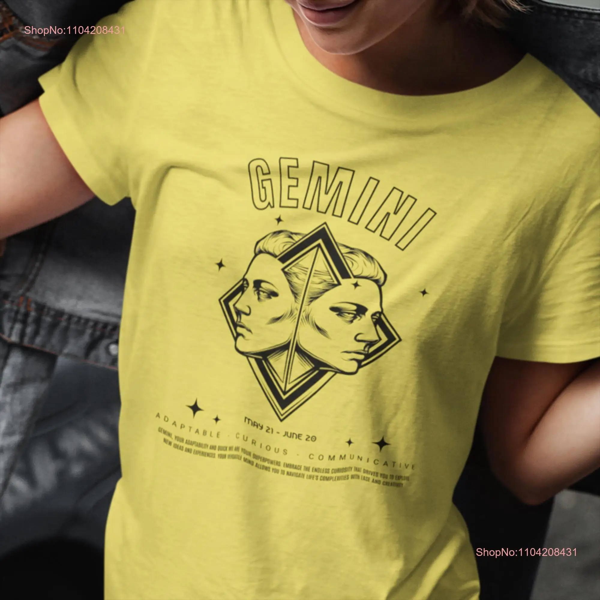 Gemini Zodiac Sign T Shirt Horoscope Celestial long or short sleeves