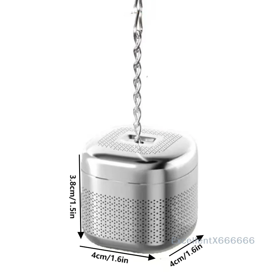 Edelstahl-Tee-Ei, Kugel, quadratisch, Tee-Leckage-Filter, Teegeschirr, Tee-Filter, extra feines Netz, loser Tee, steiler Netzfilter