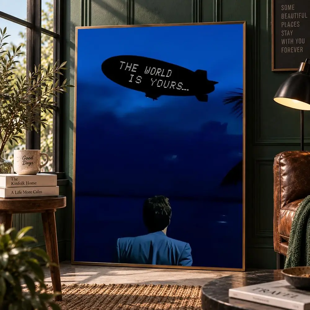 The World Is Yours Tony Montana Quote Poster Movie Wall Art Print Living Room Home Decor Poster HD