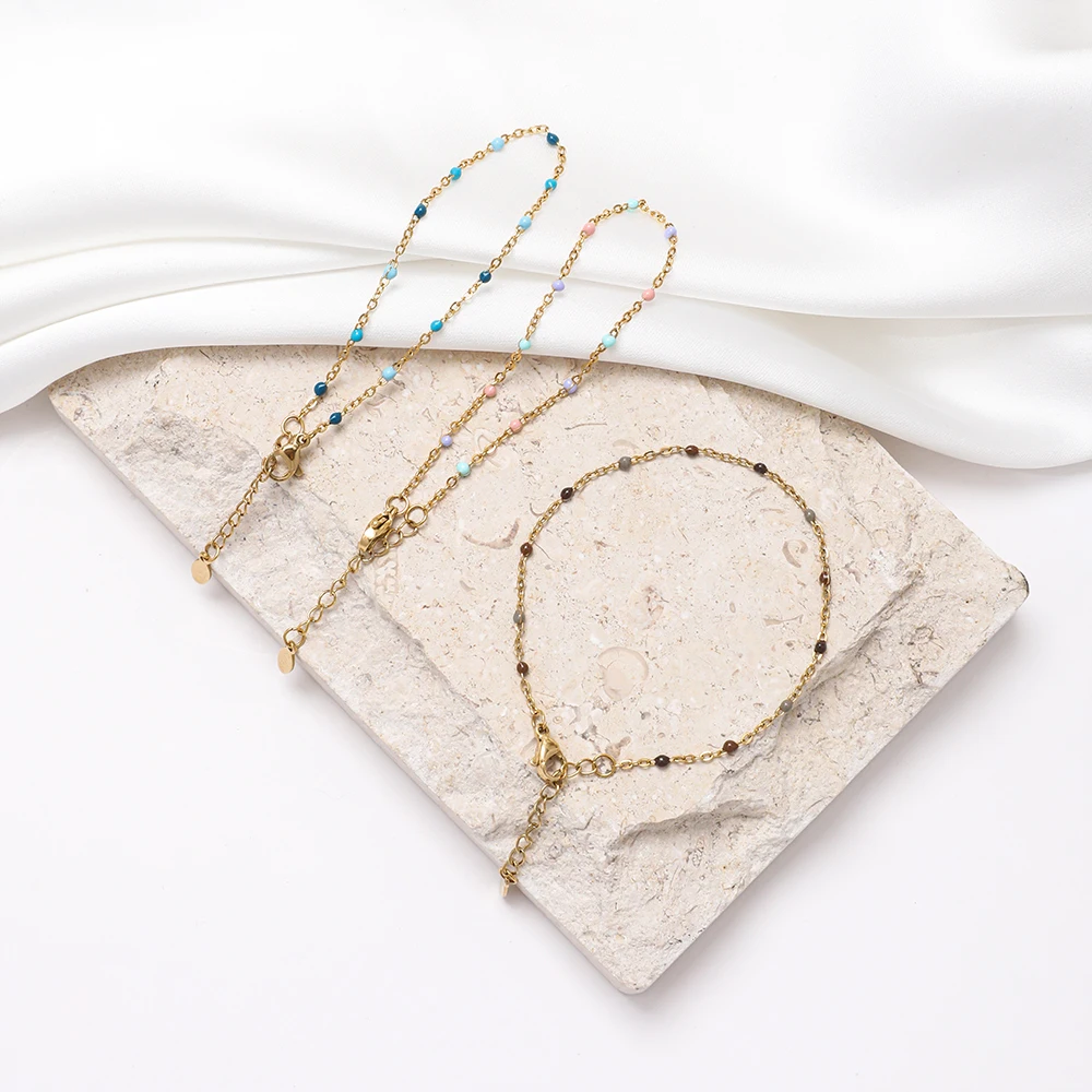 ZMZY Frische Farbe Dünne Link Kette Neue Kollokation Mode Edelstahl Armbänder Für Frauen Glück Schmuck Geschenke – Detail 4