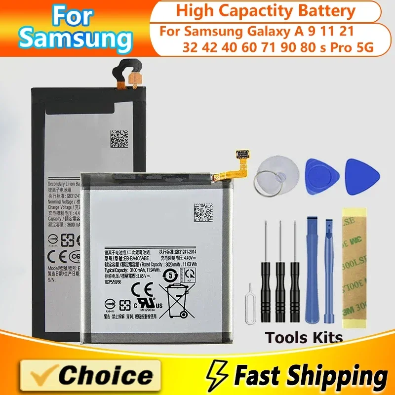 EB-BA905ABU / EB-BA920ABU / EB-BA606ABU Phone Battery,For Samsung Galaxy A 9 11 21 32 42 60 71 72 90 80 S Pro 5G + Tool Kit