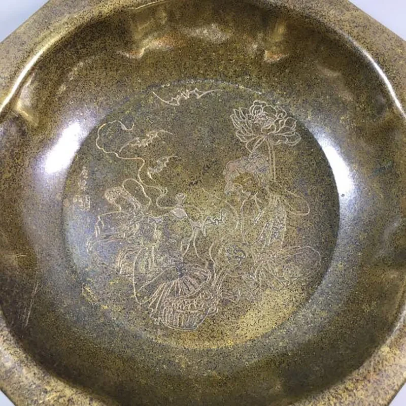 Collection Fruit Decorative Craft Antique-Style Distressed Brass Plate Small Washbasin Home Decor