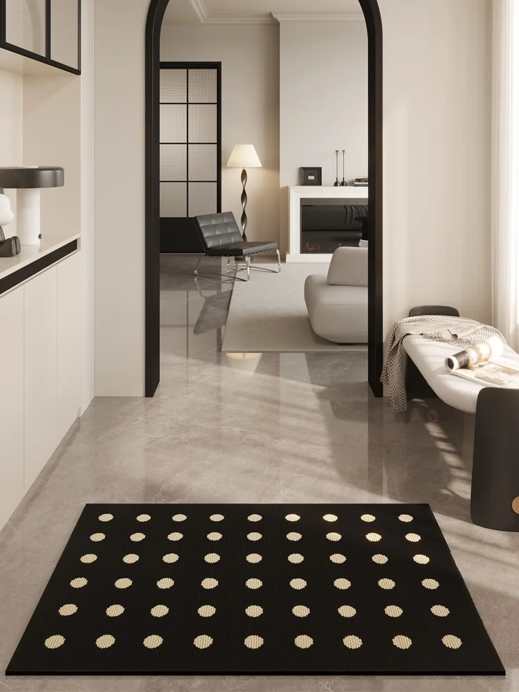  Cream Style Entrance Mat Hallway Door Mat Living Room Coffee Table Rug Dustproof Wear-resistant Rectangle Shape Carpet