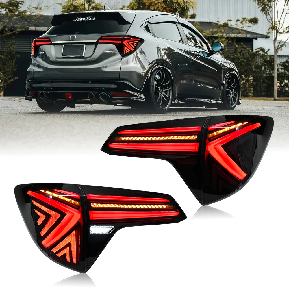 

Пара светодиодных задних фонарей в сборе для Honda HRV 2016 2017 2018 2019, задний фонарь, задний стоп-сигнал, задний фонарь