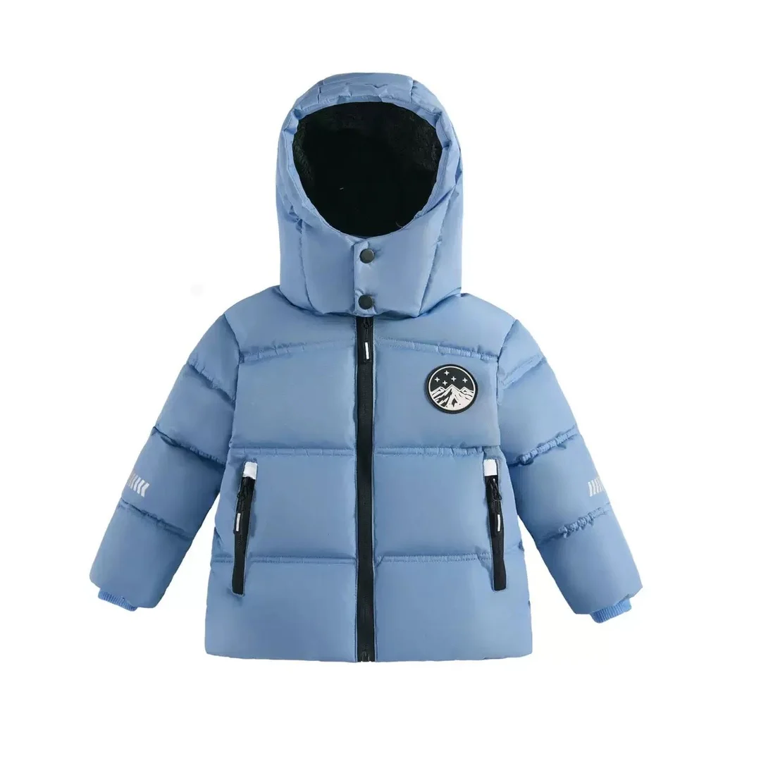 Children's cotton-padded clothes new winter coats for boys short thickened stylish  clothes heavy industry shining accessories