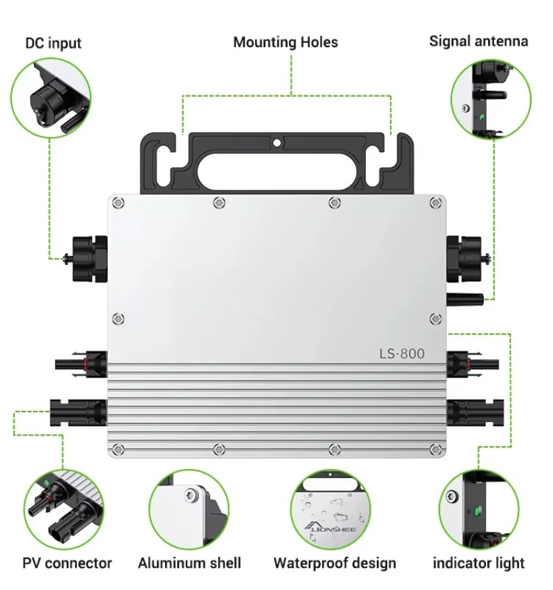 

High Quality Solar Micro Inverter Waterproof 800W Grid-Tied Mppt DC to AC PV Microinverter 600 800W Support OEM Brand