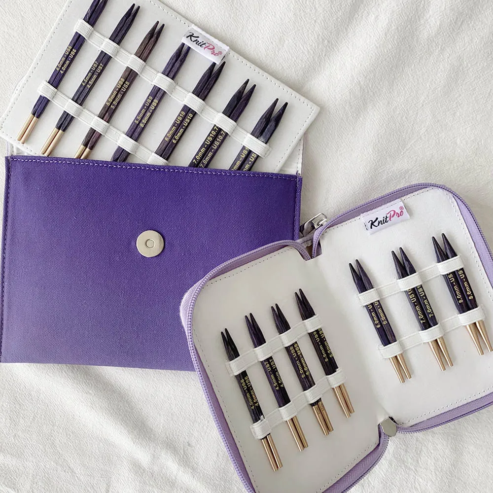 

1 set Knitpro J'Adore Cubics Birchwood Normal/Special Interchangeable Circular Knitting Needles Set, Smooth tips&Swivel Cable