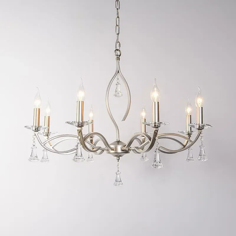 New LED American Style Rural Chandelier Living Room Minimalist French Style Bedroom Light Candle Creative  Restaurant Lighting